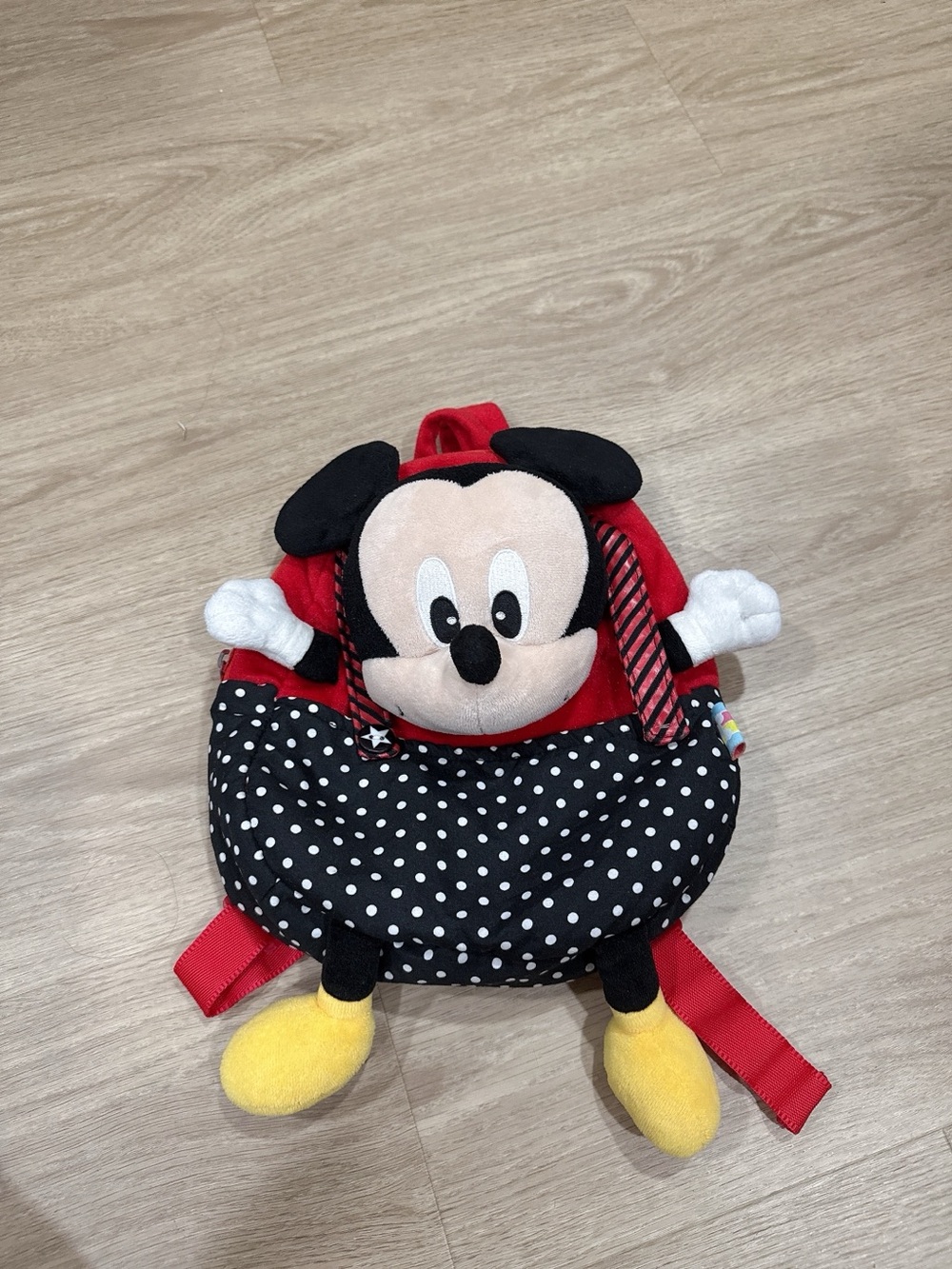 Disney Plush Mickey Mouse Kids Backpack - Red, Black, White, Yellow